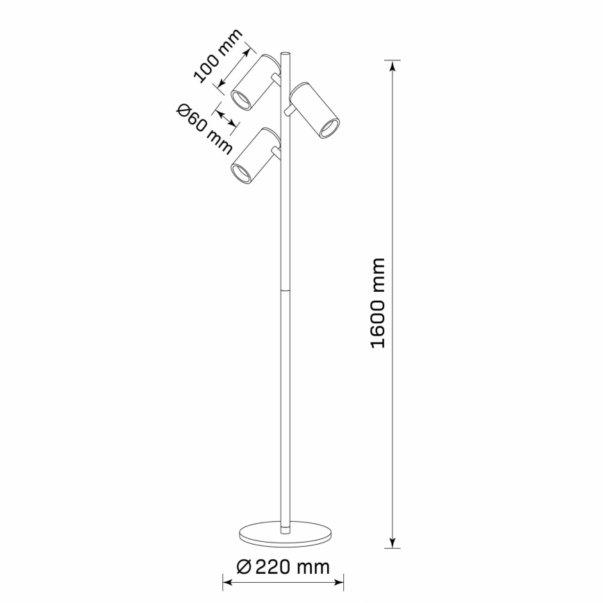 Lampa podłogowa MARIBEL 3xGU10/12W/230V czarna