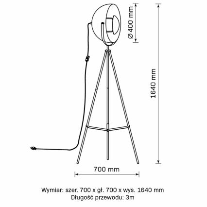 Lampa podłogowa MATYLDA 1xE27/20W/230V czarna/złota