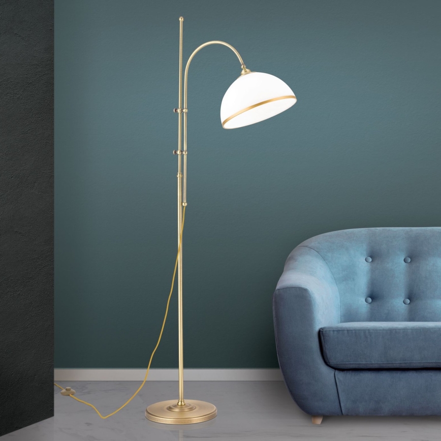 Lampa podłogowa OLD LAMP 1xE27/40W/230V biały/mosiądz