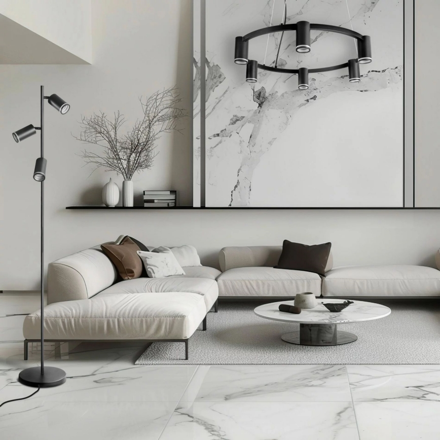 Lampa podłogowa PARIS 3xGU10/12W/230V czarna