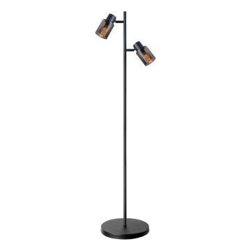 Lampa podłogowa REBECCA 2xE14/8W/230V czarna/przydymiona