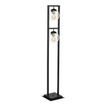 Lampa podłogowa REY 2xE27/7W/230V czarny
