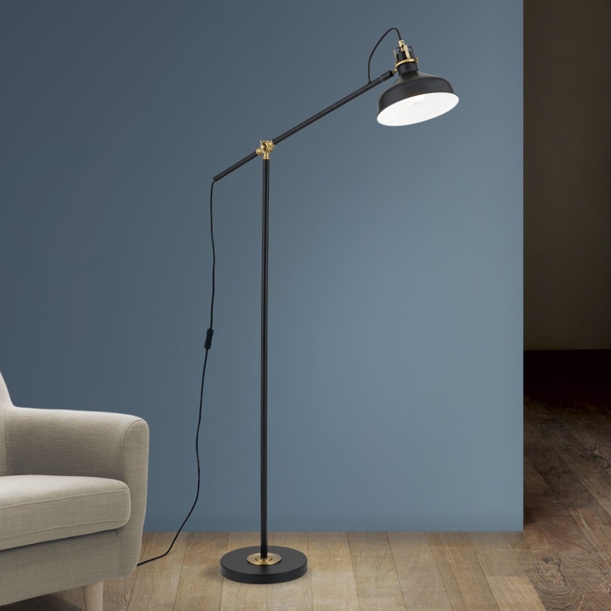 Lampa podłogowa SCHILLER 1xE27/40W/230V czarna/brąz
