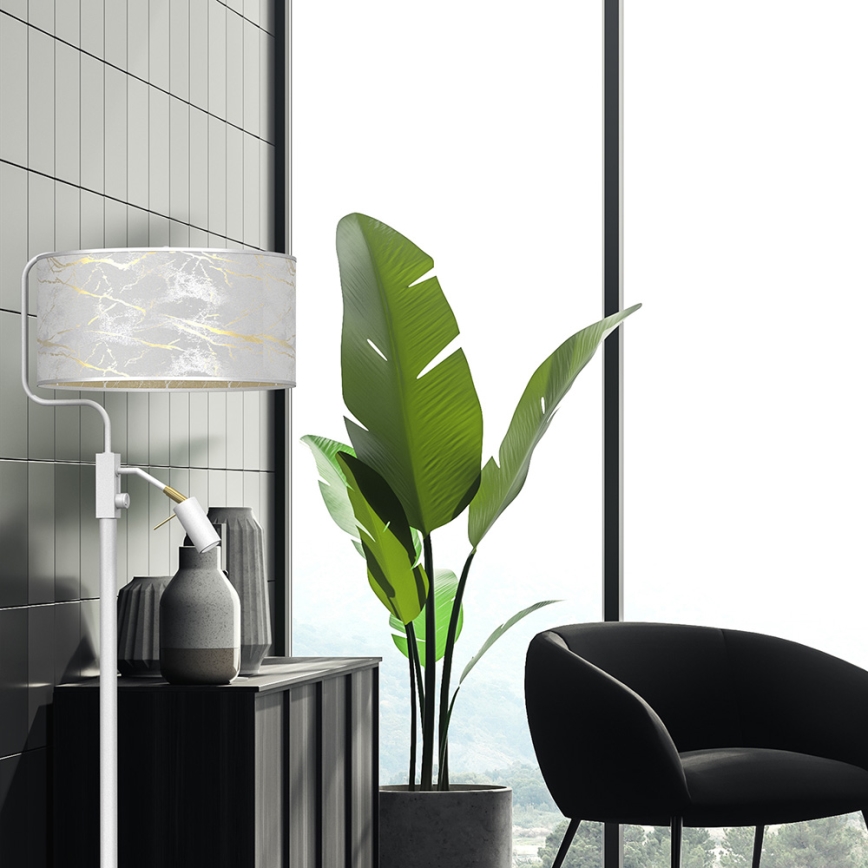 Lampa podłogowa SENSO 1xE27/40W/230V + 1xGU10/7W biały