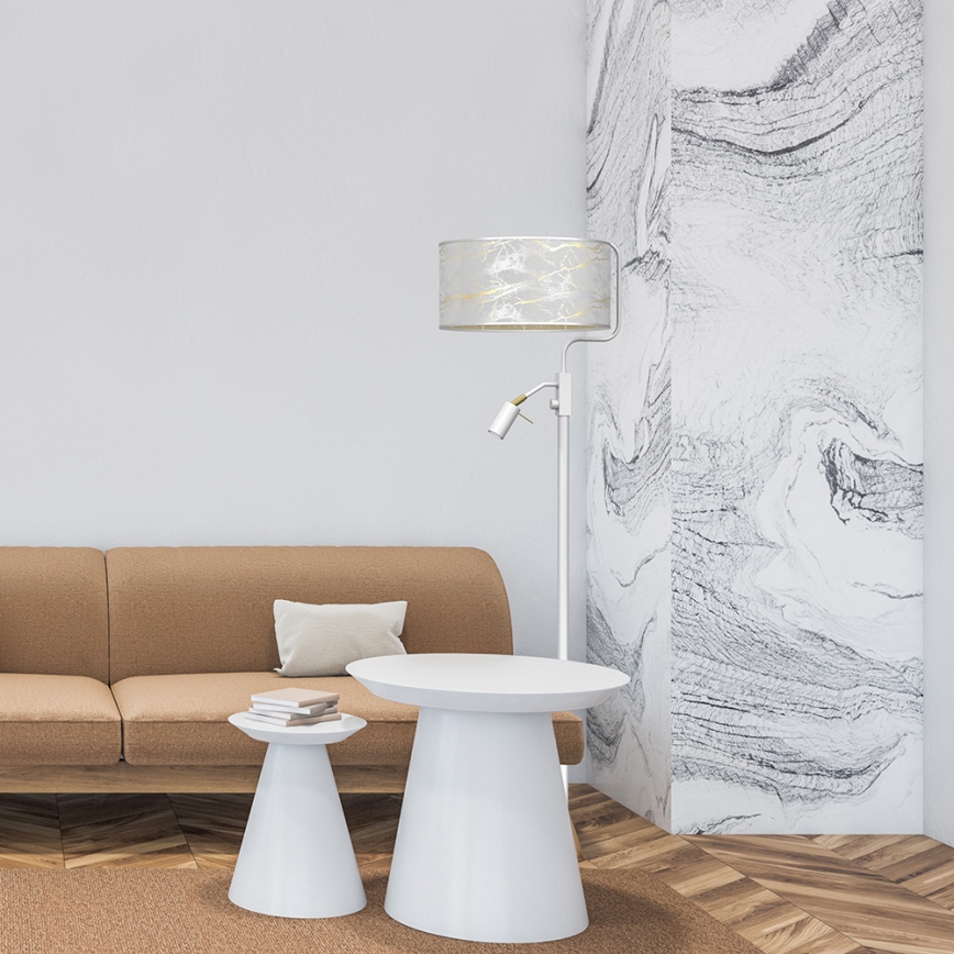 Lampa podłogowa SENSO 1xE27/40W/230V + 1xGU10/7W biały