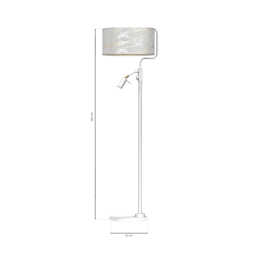 Lampa podłogowa SENSO 1xE27/40W/230V + 1xGU10/7W biały