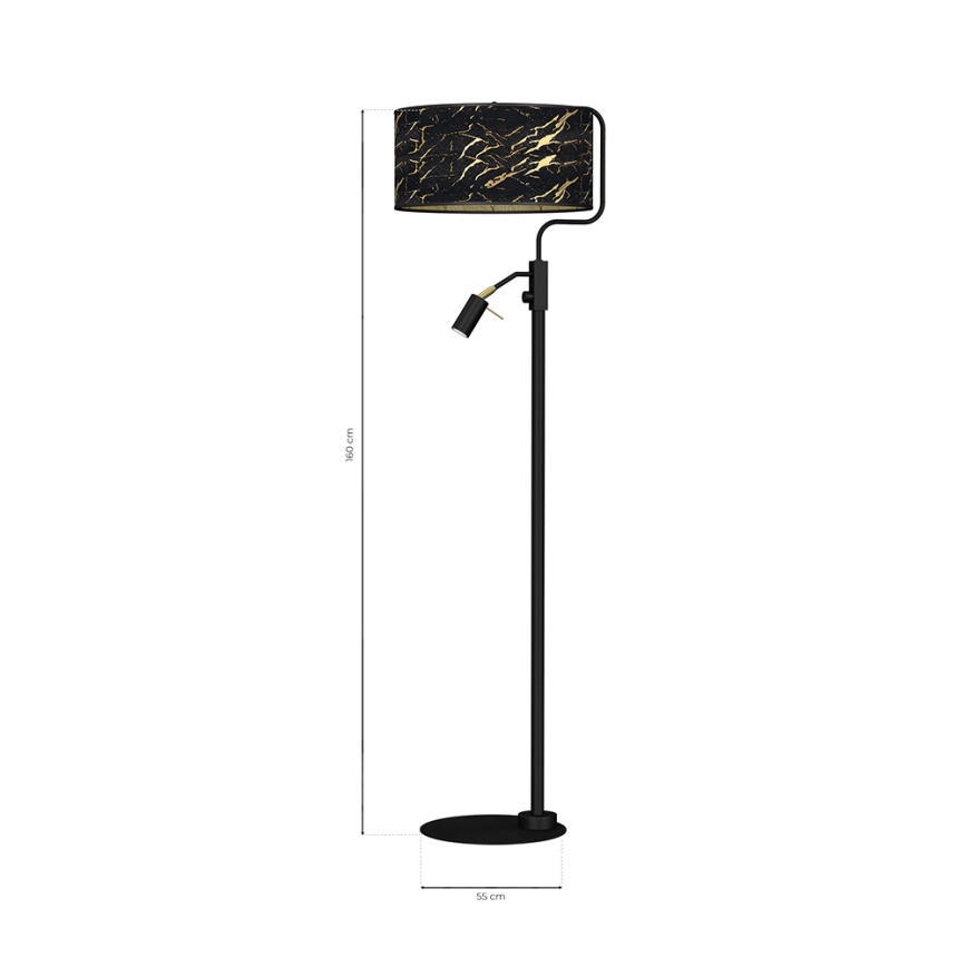 Lampa podłogowa SENSO 1xE27/40W/230V + 1xGU10/7W czarny