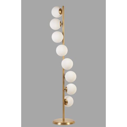 Lampa podłogowa SIMAY 8xE27/40W/230V złota/biała