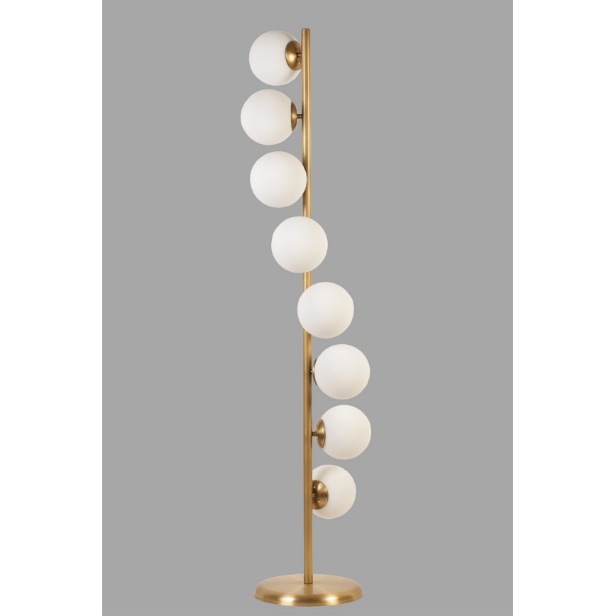 Lampa podłogowa SIMAY 8xE27/40W/230V złota/biała