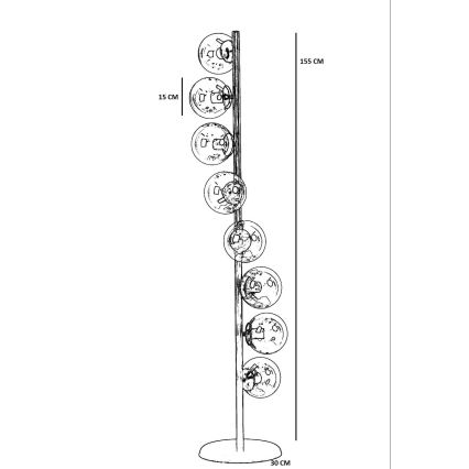 Lampa podłogowa SIMAY 8xE27/40W/230V złota