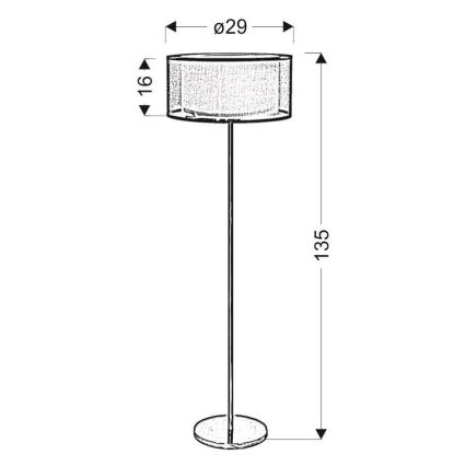 Lampa podłogowa SOLO 3xE14/40W/230V szara/błyszczący chrom