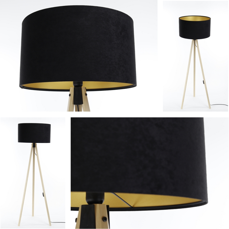 Lampa podłogowa STANDART 1xE27/60W/230V czarny/beżowy