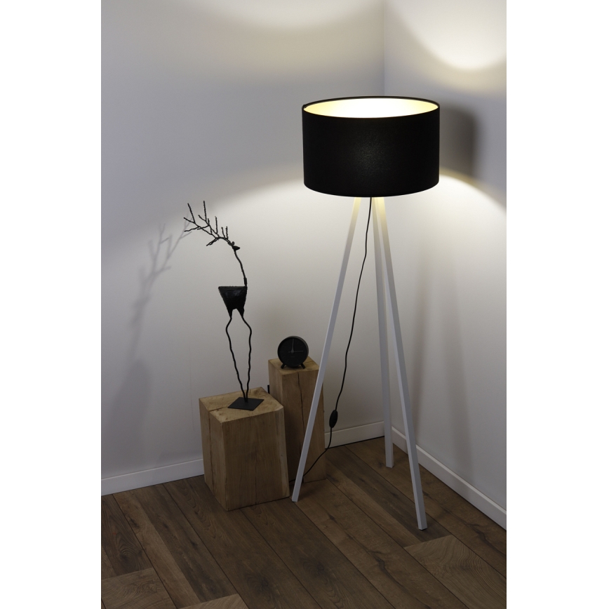 Lampa podłogowa STANDART 1xE27/60W/230V czarny/biały