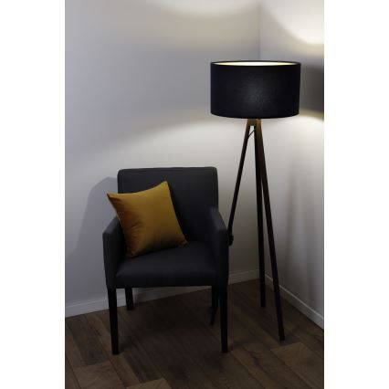 Lampa podłogowa STANDART 1xE27/60W/230V czarny/brązowy