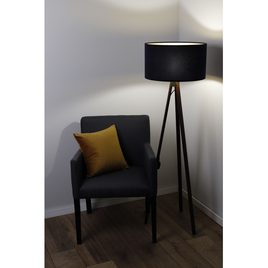 Lampa podłogowa STANDART 1xE27/60W/230V czarny/brązowy