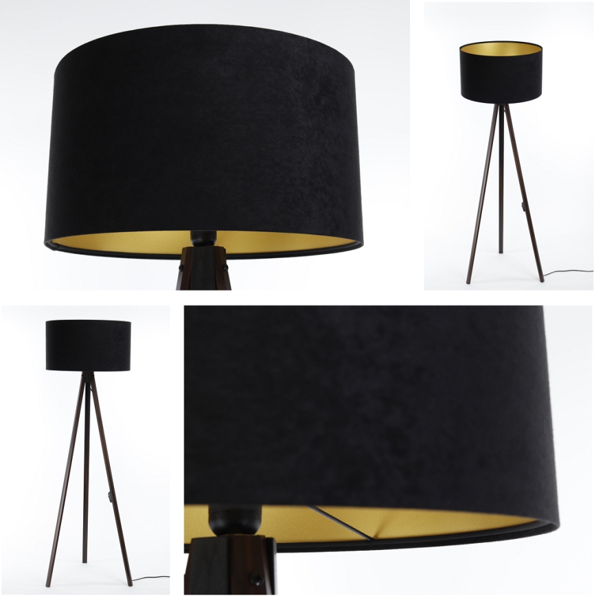 Lampa podłogowa STANDART 1xE27/60W/230V czarny/brązowy