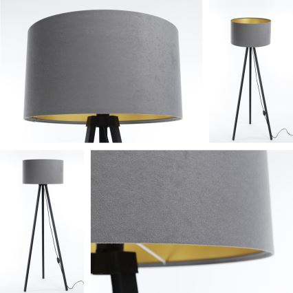 Lampa podłogowa STANDART 1xE27/60W/230V szary/czarny