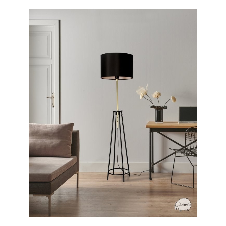 Lampa podłogowa TEGOLA 1xE27/60W/230V czarny/złoty