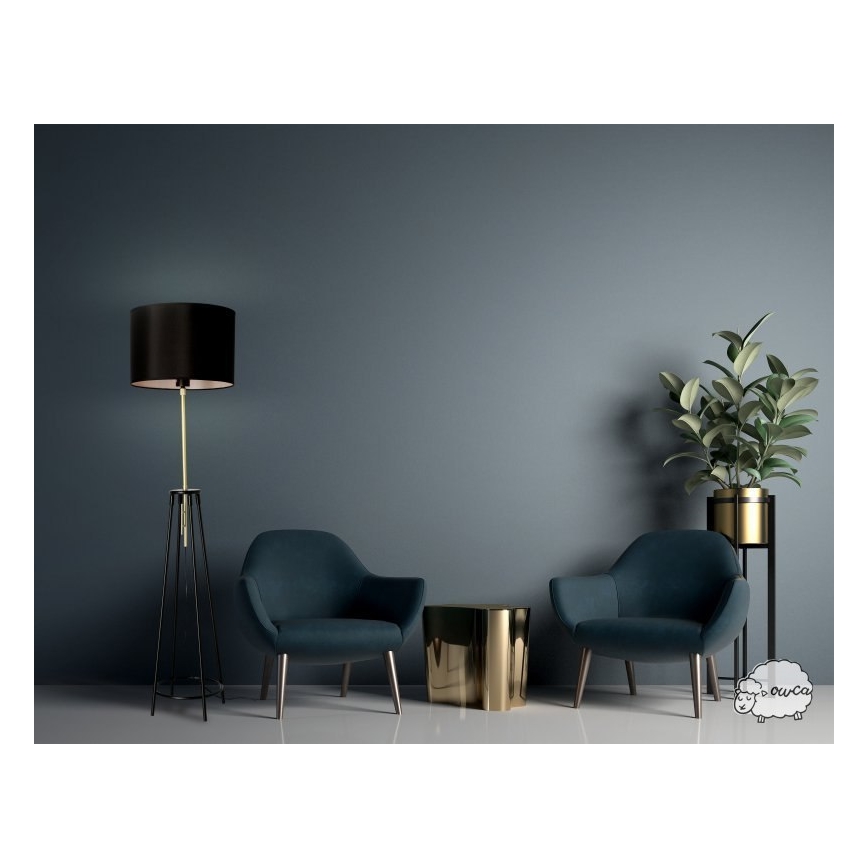 Lampa podłogowa TEGOLA 1xE27/60W/230V czarny/złoty