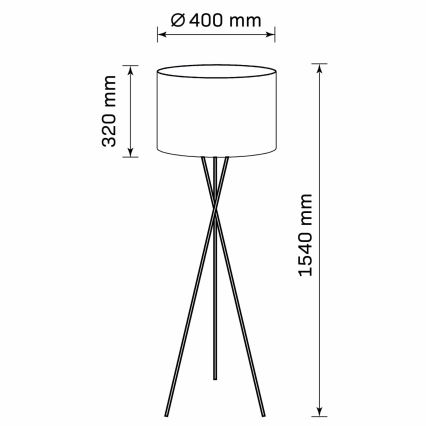 Lampa podłogowa TEKLA 1xE27/20W/230V czarne
