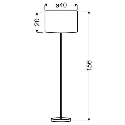 Lampa podłogowa TIMBER 1xE27/60W/230V beżowy/matowy chromac