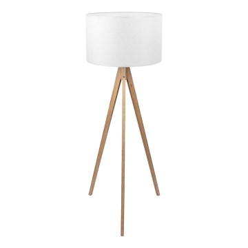 Lampa podłogowa TREVISO 1xE27/25W/230V biała/drewno