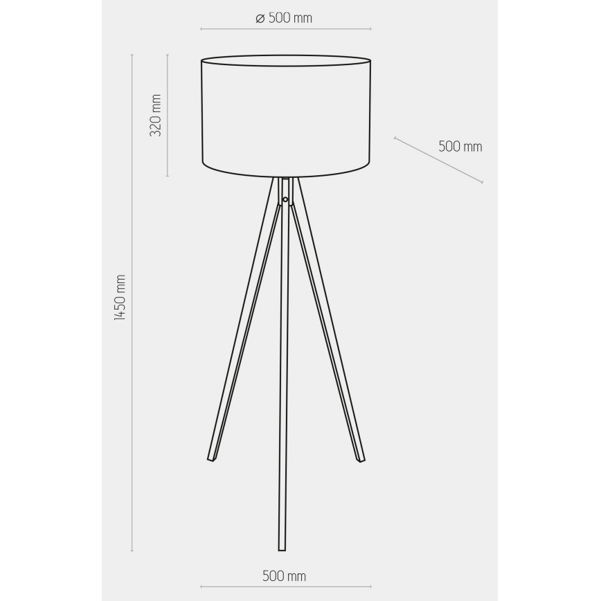 Lampa podłogowa TREVISO 1xE27/25W/230V biała/drewno