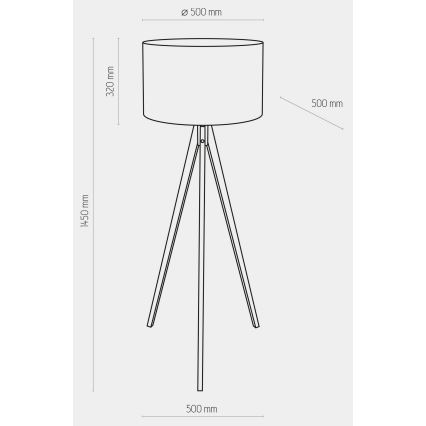 Lampa podłogowa TREVISO 1xE27/25W/230V szary/drewno