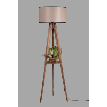 Lampa podłogowa TRIPOD 1xE27/60W/230V beżowy/brązowy