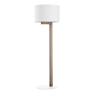 Lampa podłogowa TROY 1xE27/25W/230V biała/drewno