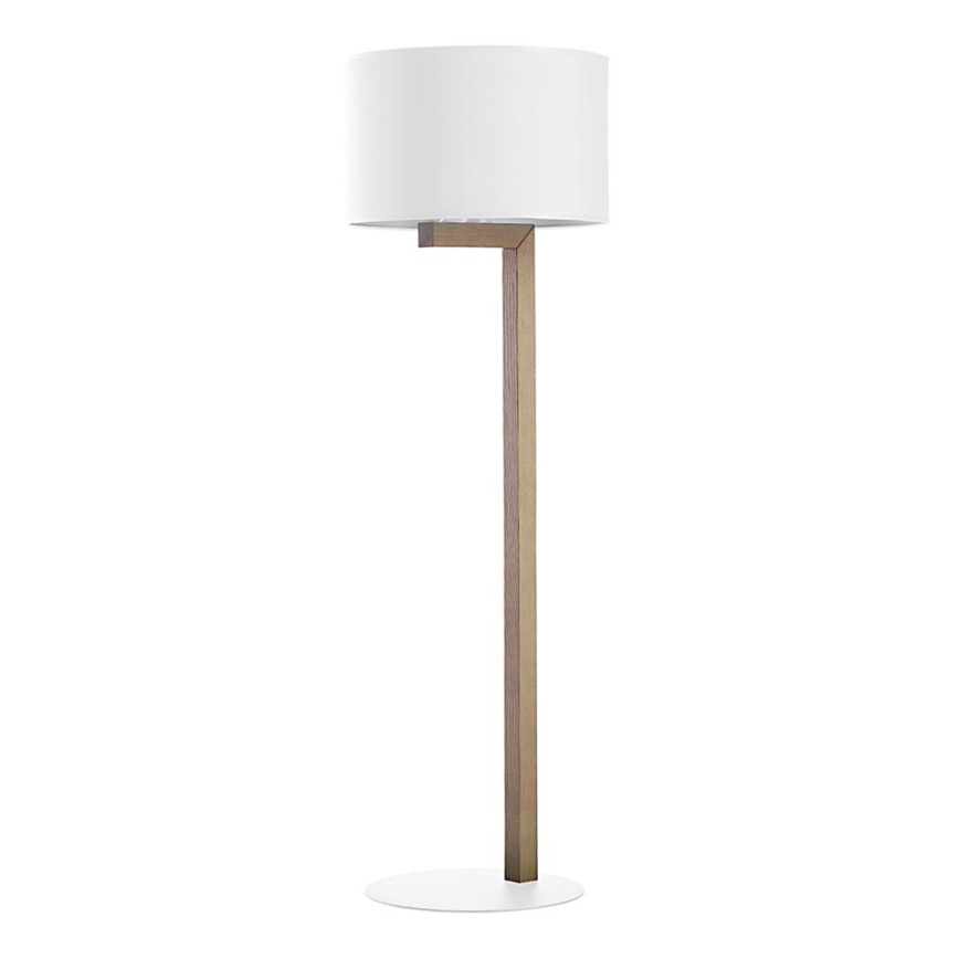 Lampa podłogowa TROY 1xE27/25W/230V biała/drewno
