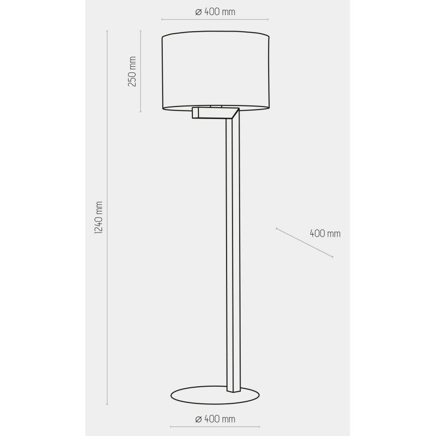 Lampa podłogowa TROY 1xE27/25W/230V biała/drewno