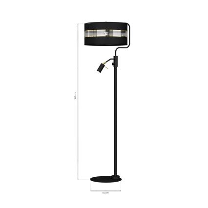 Lampa podłogowa ULTIMO 1xE27/40W/230V + 1xGU10/MR11/7W czarny