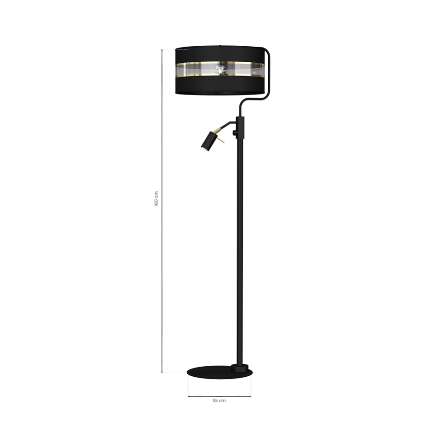 Lampa podłogowa ULTIMO 1xE27/40W/230V + 1xGU10/MR11/7W czarny