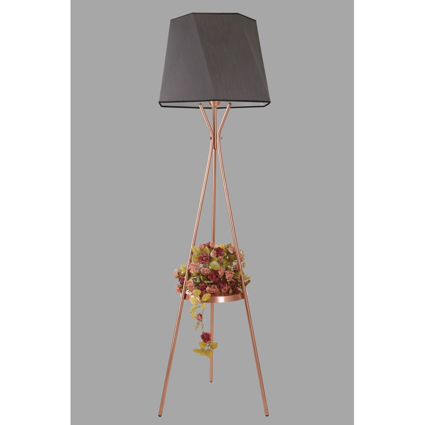 Lampa podłogowa VENEDIK 1xE27/60W/230V szary/miedź