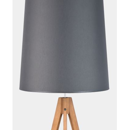 Lampa podłogowa WALZ 1xE27/25W/230V szara/drewno