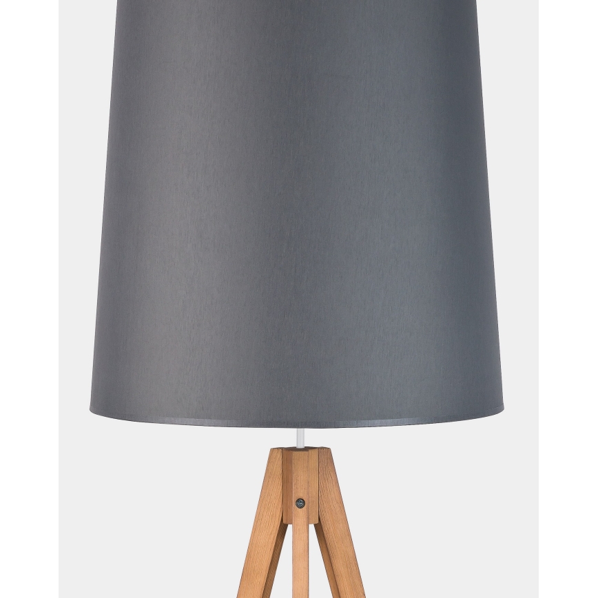 Lampa podłogowa WALZ 1xE27/25W/230V szara/drewno