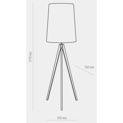 Lampa podłogowa WALZ 1xE27/25W/230V szara/drewno