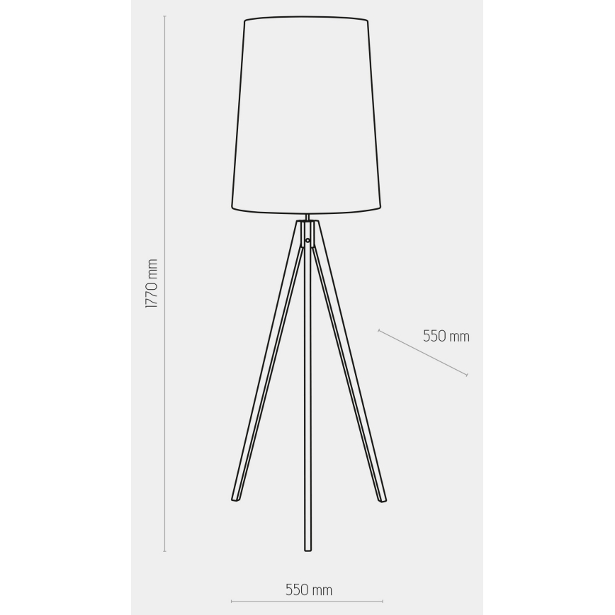 Lampa podłogowa WALZ 1xE27/25W/230V szara/drewno