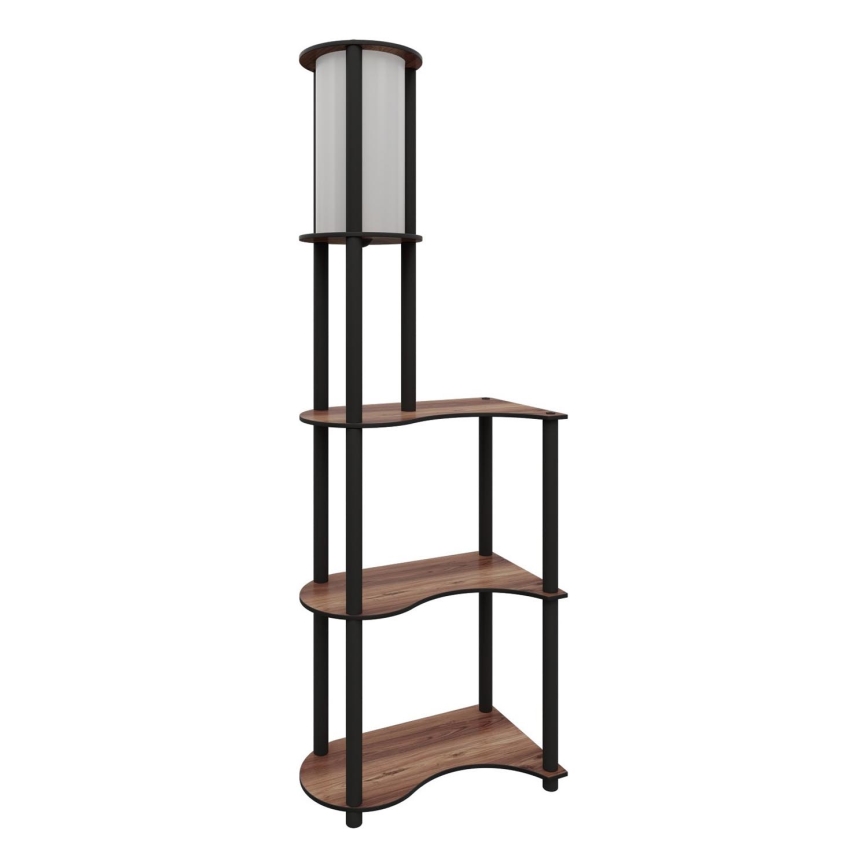 Lampa podłogowa z półeczkami 1xE27/40W/230V 140 cm czarny/brązowy
