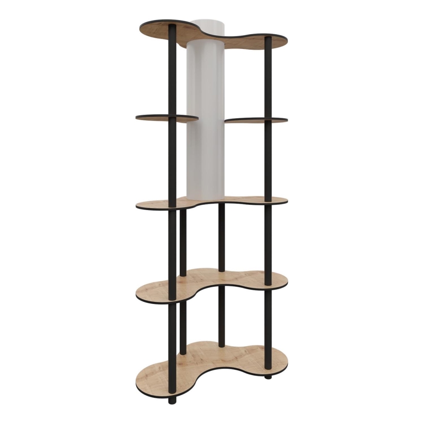 Lampa podłogowa z półeczkami 1xE27/40W/230V 150 cm czarny/beżowy