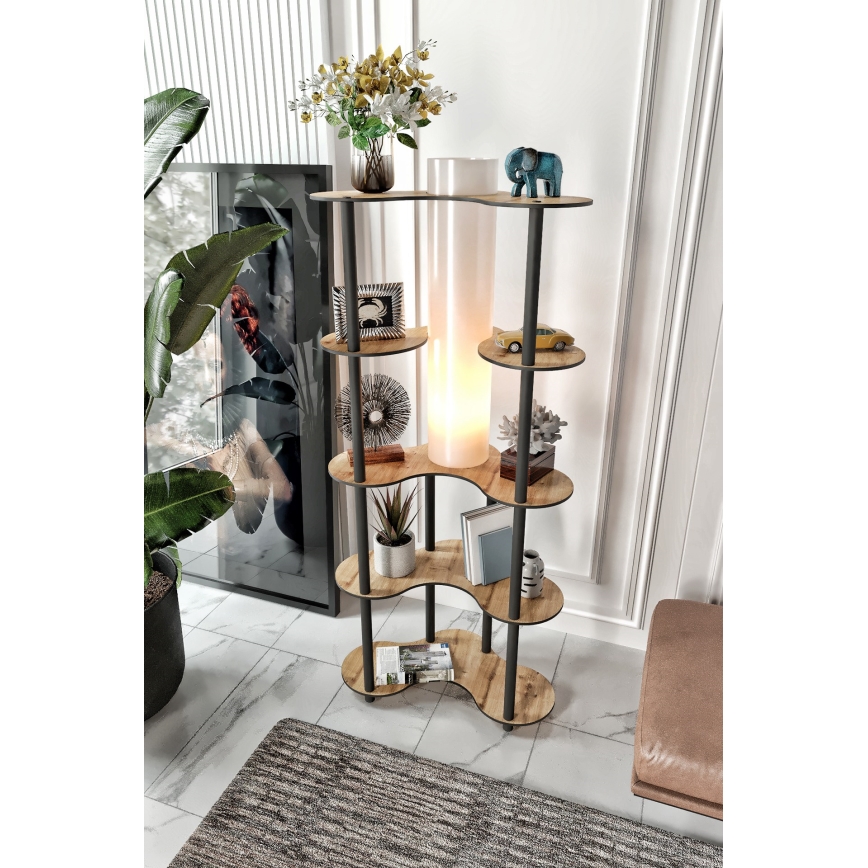 Lampa podłogowa z półeczkami 1xE27/40W/230V 150 cm czarny/beżowy