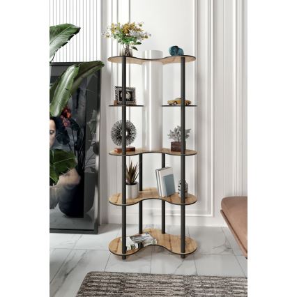 Lampa podłogowa z półeczkami 1xE27/40W/230V 150 cm czarny/beżowy