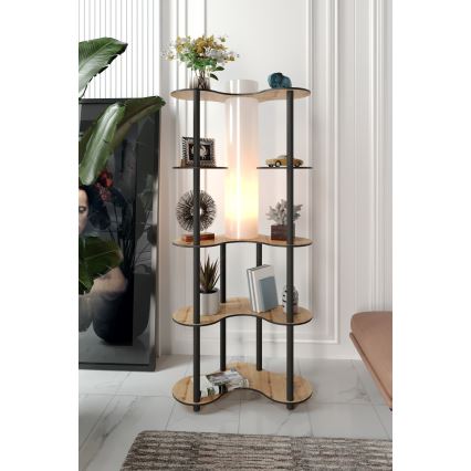 Lampa podłogowa z półeczkami 1xE27/40W/230V 150 cm czarny/beżowy