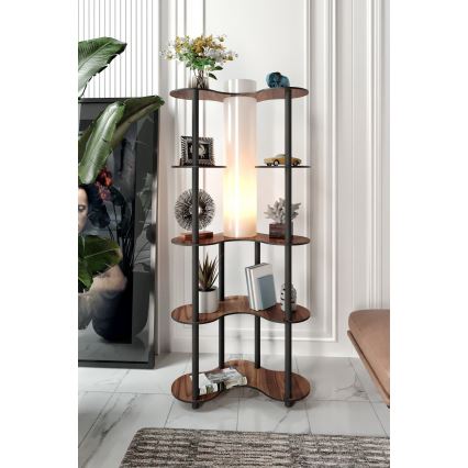 Lampa podłogowa z półeczkami 1xE27/40W/230V 150 cm czarny/brązowy