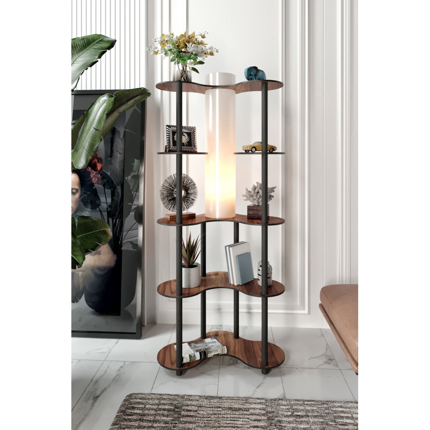 Lampa podłogowa z półeczkami 1xE27/40W/230V 150 cm czarny/brązowy