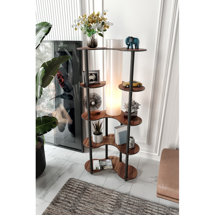 Lampa podłogowa z półeczkami 1xE27/40W/230V 150 cm czarny/brązowy
