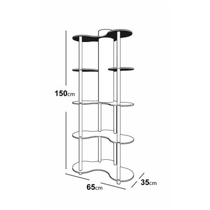Lampa podłogowa z półeczkami 1xE27/40W/230V 150 cm czarny/brązowy