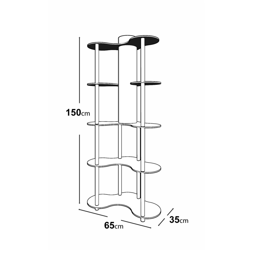 Lampa podłogowa z półeczkami 1xE27/40W/230V 150 cm czarny/brązowy