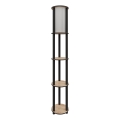 Lampa podłogowa z półeczkami 1xE27/40W/230V 150 cm czarny/brązowy